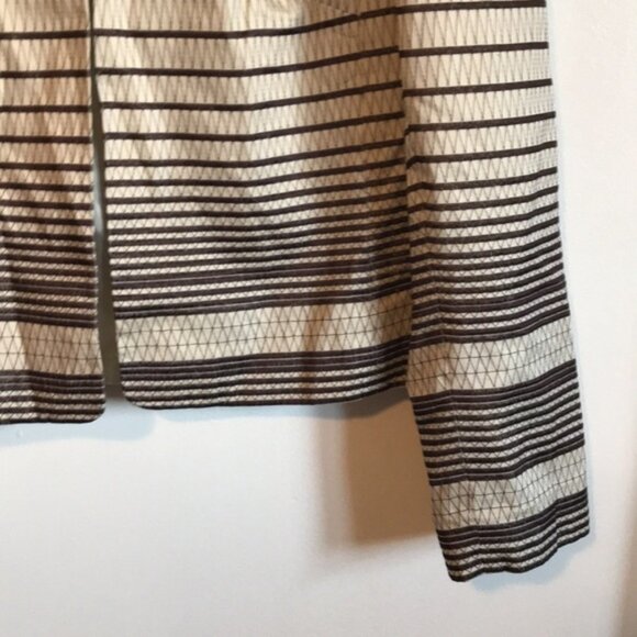TALBOTS cream brown embroidered blazer jacket size 10 - Picture 3 of 10